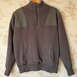 Beretta Lambswool Shooting Sweater | Quarter Zip | Gray-Green | Medium